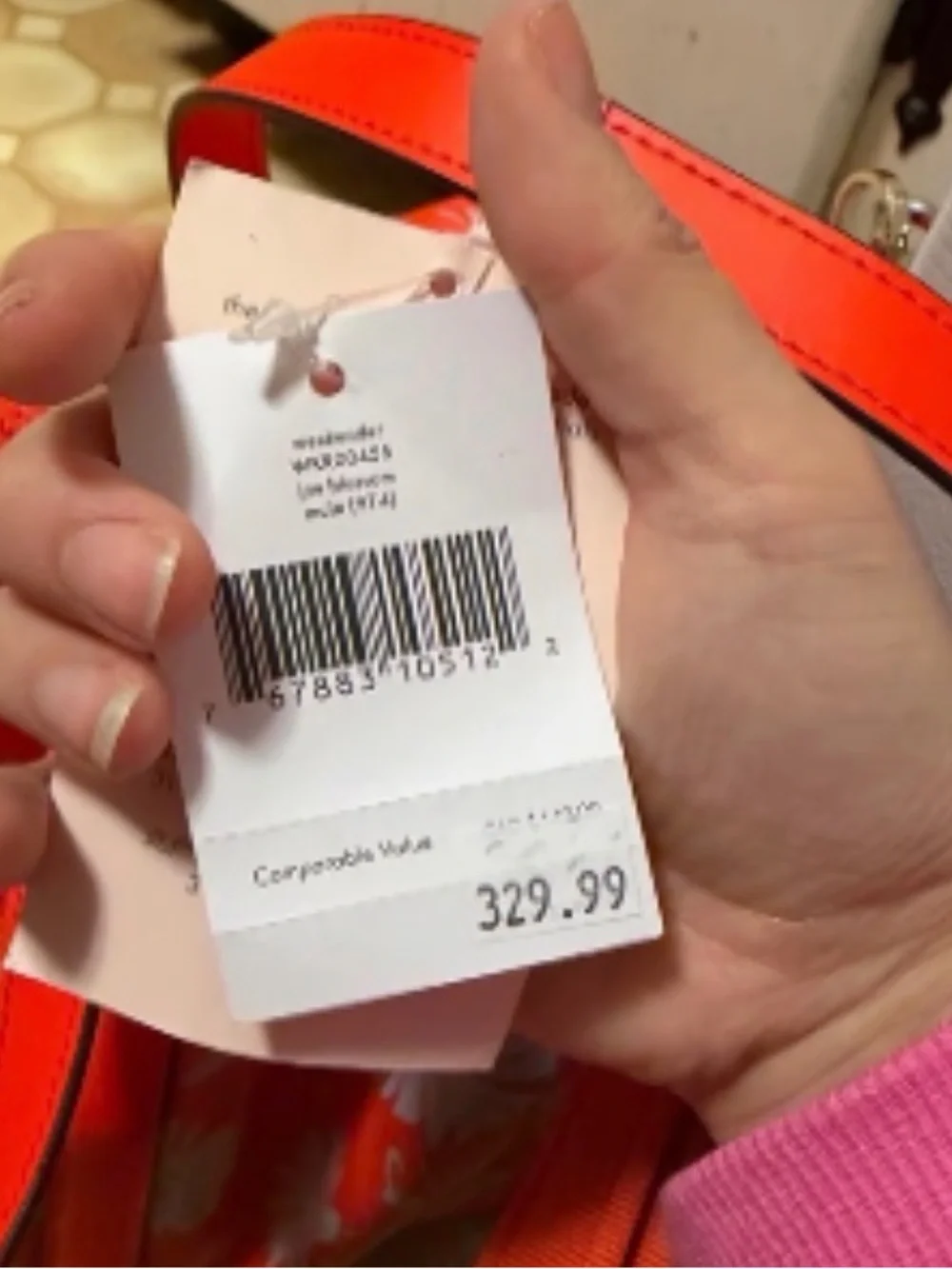NWT kate spade Orange Floral Tote Bag with Detachable Strap